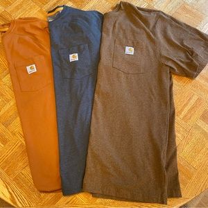 Carhartt T-shirts. Lot of 3. Medium and Large.